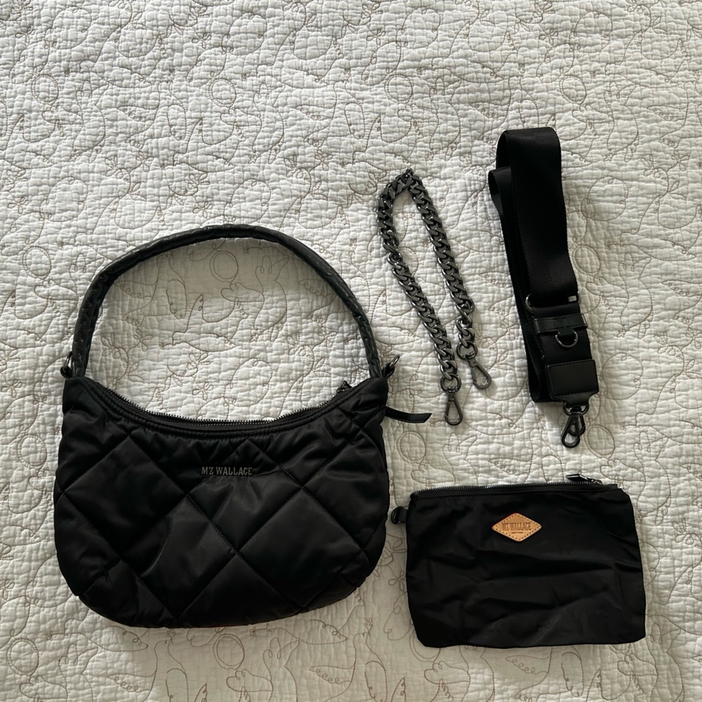 MZ Wallace Black Quilted Shoulder Bag
